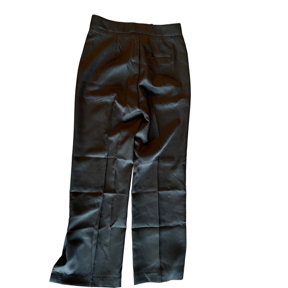 Commense Wide Leg Trousers High‎ Waist Dress Pants Black Career Slit Hem M - Picture 4 of 7